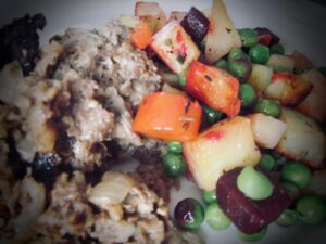 Faux Haggis and Tartan Veggies