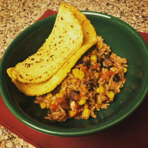 Beans and Rice Plated