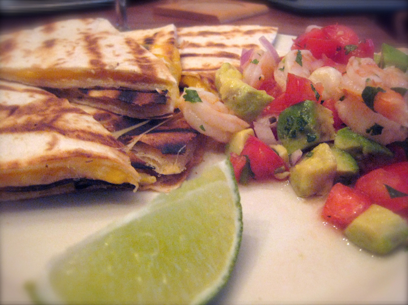 Shrimp Ceviche and Quesadillas